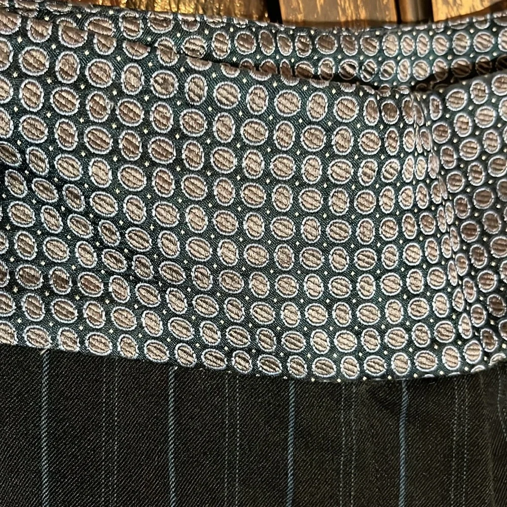 RARE Vintage Y2K Express DesignStudio black w/ blue pinstripe &embroidered waist - Picture 2 of 9